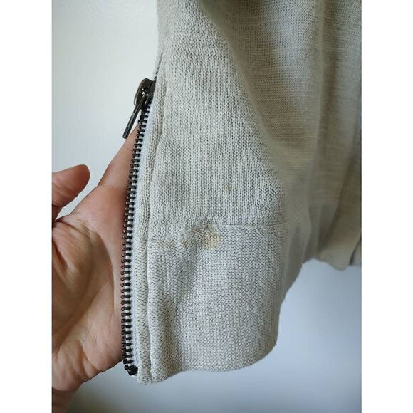 Free People Women's Size Small Gray Knit Snap Button Sweater Side Zippers - Picture 11 of 11
